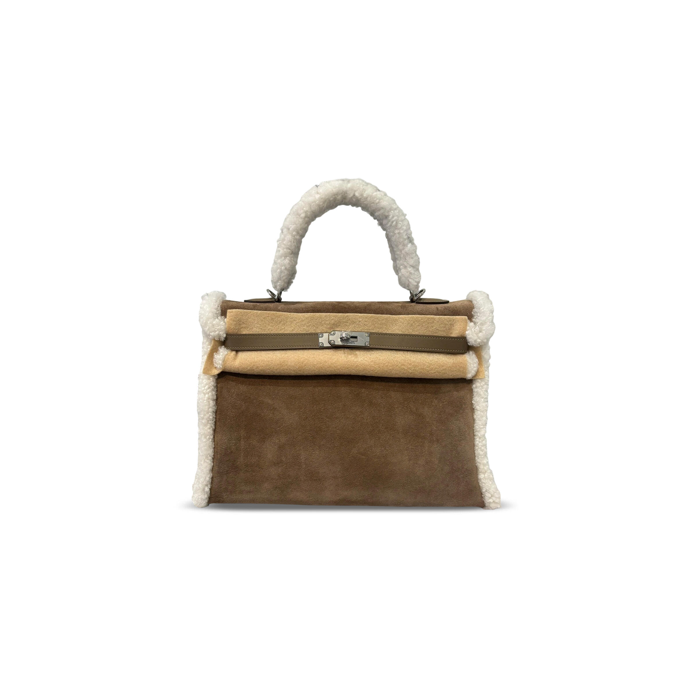 H**me5 kelly 35 teddy shearling palladium hardware (35*24*12cm)